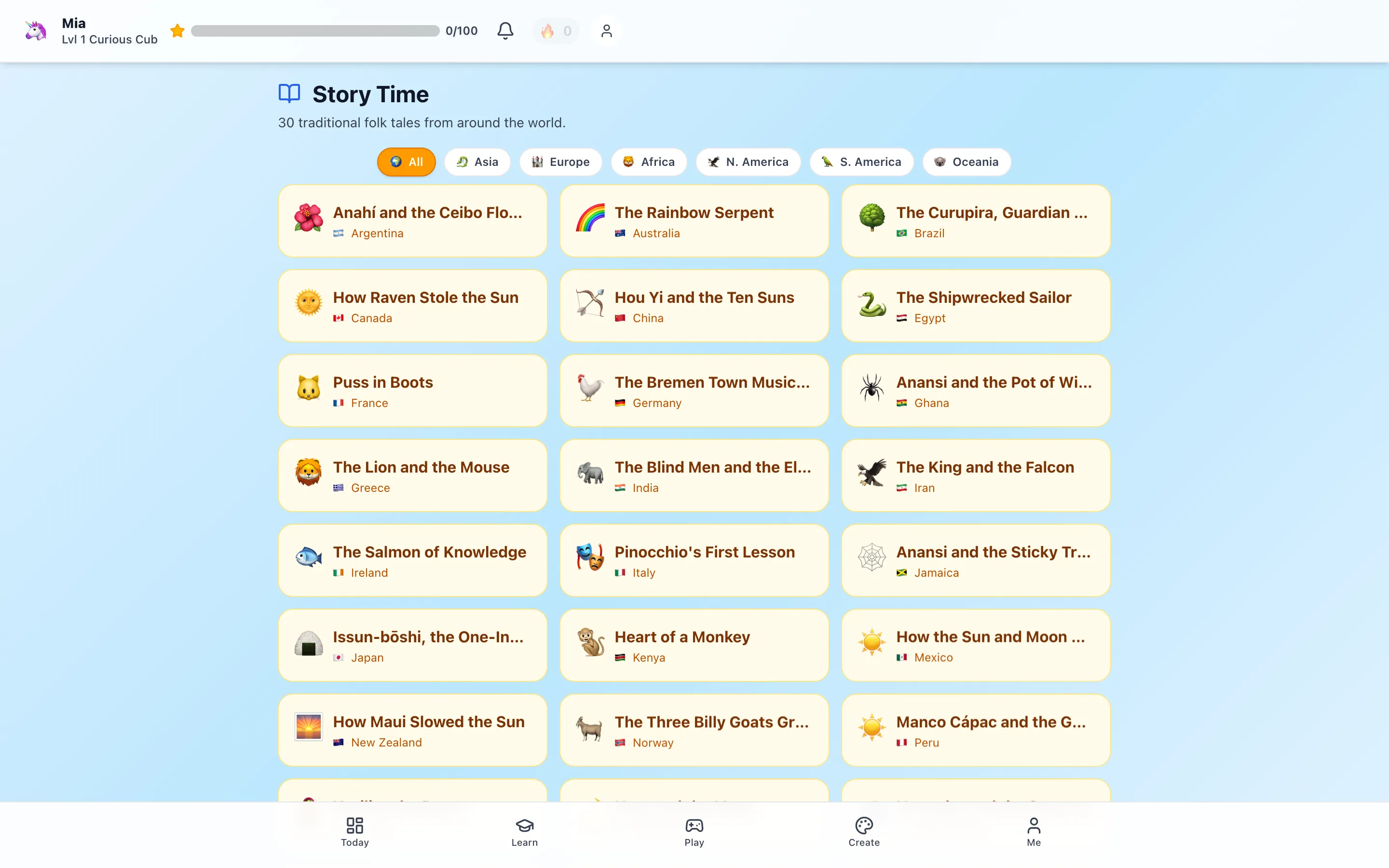 Reading and story content in HomeSchool.You