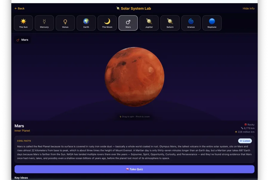 Solar System Lab inside HomeSchool.You
